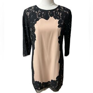 Twin-Set brand light salmon sateen and black lace women’s size large